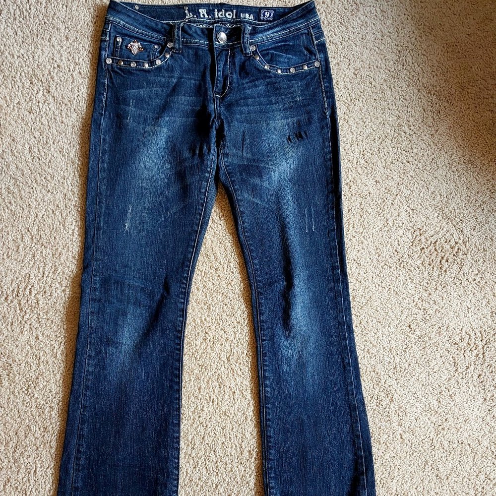 L.A. Idol embellished womens juniors jeans sz 9 w: 31 l: 34